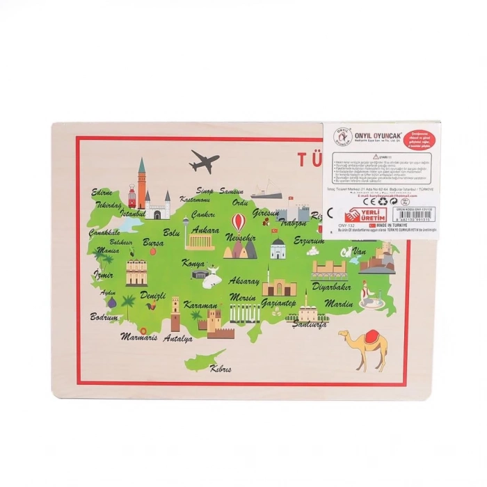 BFS  131-132 ONY Ahşap Tutmalı Puzzle Büyükten Küçüğe -Onyıl