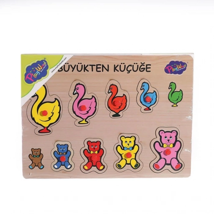 BFS  131-132 ONY Ahşap Tutmalı Puzzle Büyükten Küçüğe -Onyıl