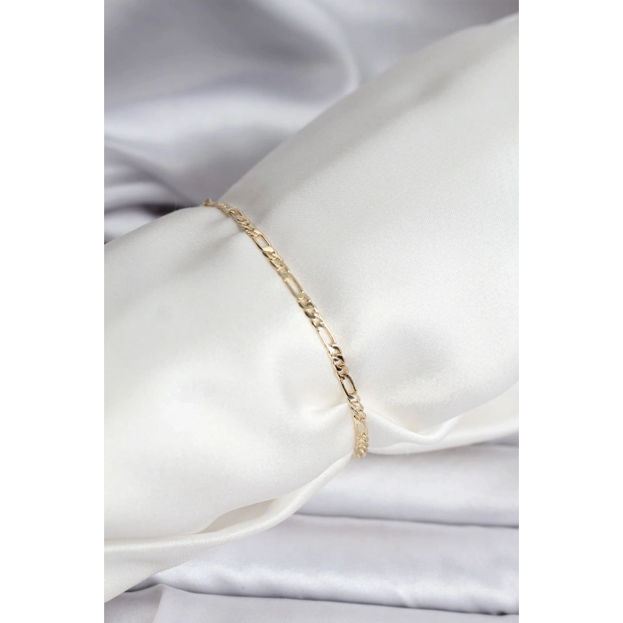 BFS 14K Gold Renk Kaplama Minimal Zincir Model CM Kadın Bileklik