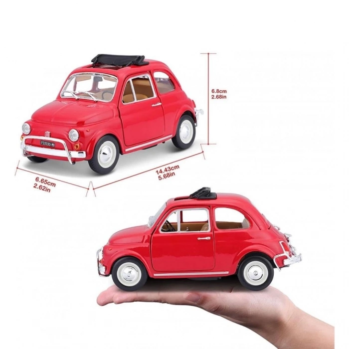 BFS   22099 Burago Fiat 500L 168 Kırmızı 1:24 -Sunman