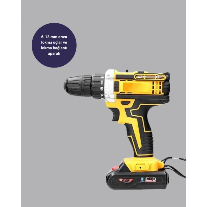 BFS 24 Parça Çift Bataryalı Akülü Darbeli Matkap – Güçlü Motor, Metal Dişli, LED Işıklı