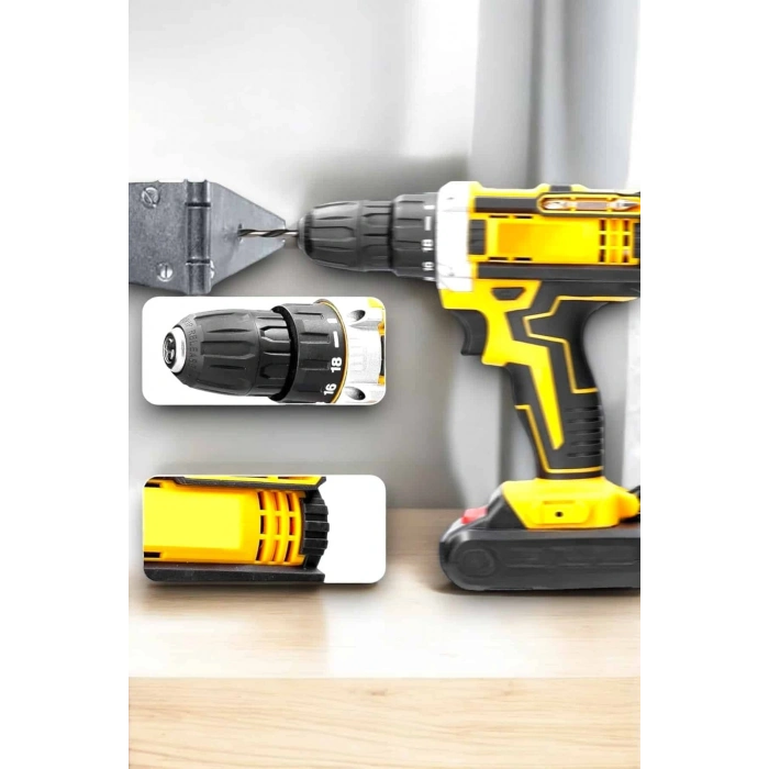 BFS 24 Parça Çift Bataryalı Şarjlı Matkap Seti 24W Motor ve Otomatik Mil Kilitli Tasarım