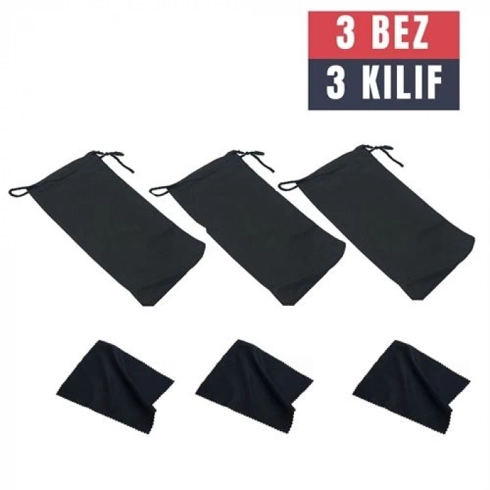 ÇOK SATAN BFS 3 Adet Gözlük Kılıfı + Bez Seti