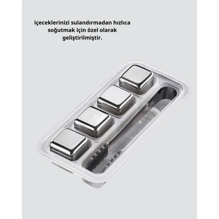 BFS 304 Paslanmaz Çelik Buz Küpü Seti Sulandırmadan Soğutan Yeniden Kullanılabilir