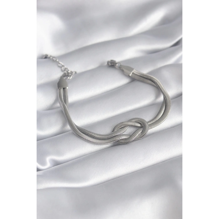 BFS 316L Çelik Çelik Gold Renk İtalyan Zincir Düğüm Model Kadın Bileklik