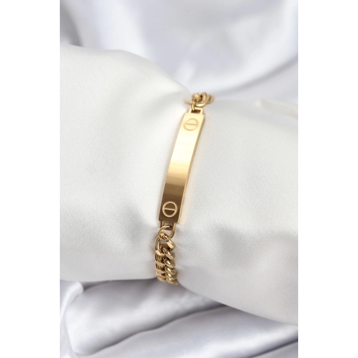 BFS 316L Çelik Gold Renk Yazı Yazmaya Uygun Kadın Bileklik