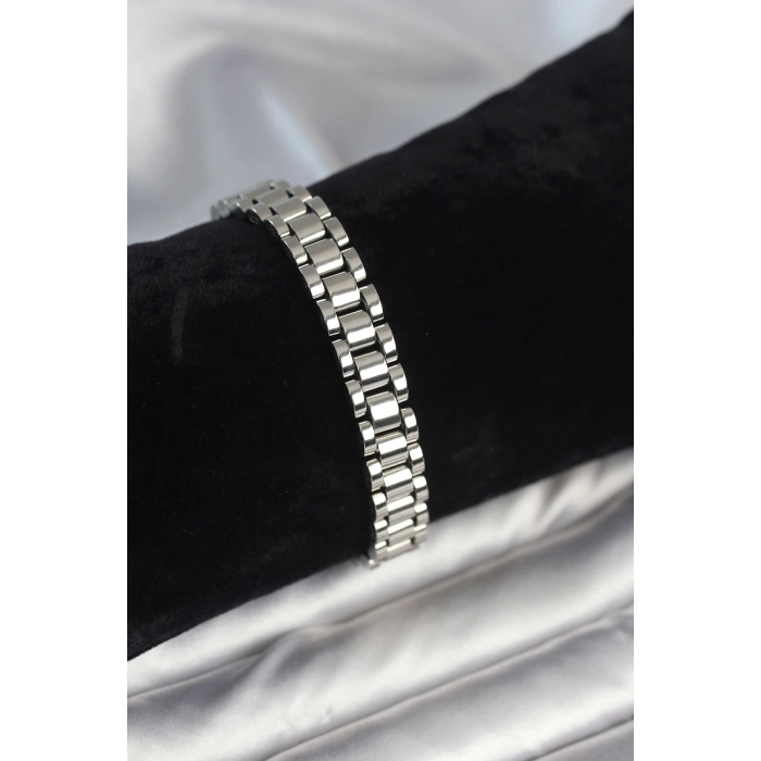 BFS 316L Çelik Gümüş Renk 9 mm Kalınlık Erkek Bileklik