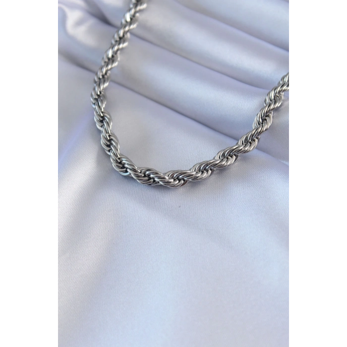 ÇOK SATAN BFS 316L Çelik Gümüş Renk Burgu Model 45 cm Kadın Kolye