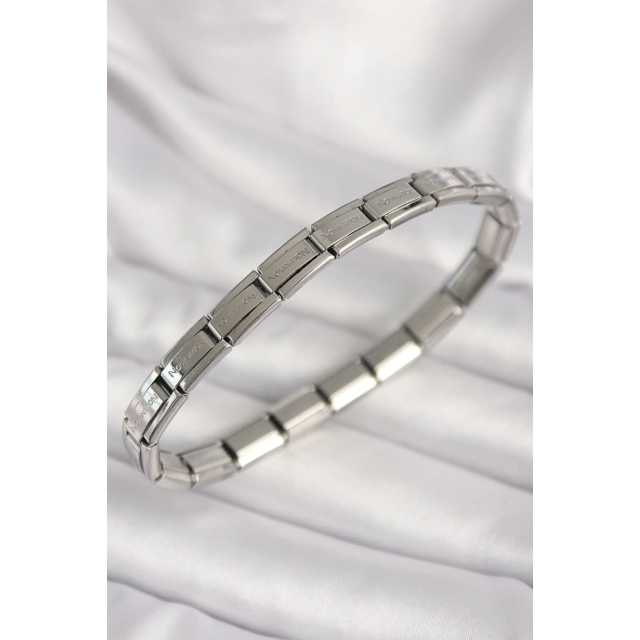 BFS 316L Çelik Gümüş Renk İnce Yazılı Nomination Kadın Bileklik