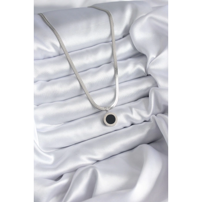 ÇOK SATAN BFS 316L Çelik Gümüş Renk İtalyan Zincir Model İşleme Detay Kadın Kolye