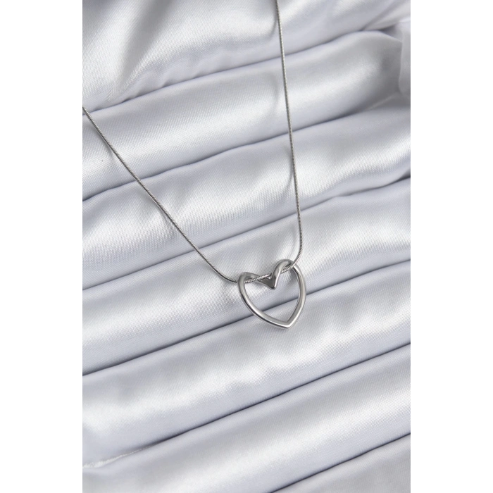 ÇOK SATAN BFS 316L Çelik Gümüş Renk Kalp Model Kadın Kolye