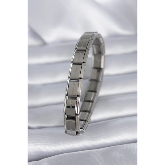 ÇOK SATAN BFS 316L Çelik Gümüş Renk Yazılı Nomination Model Kadın Bileklik