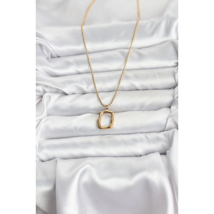 BFS 316L Çelik Zincir Gold Renk Model Kadın Kolye