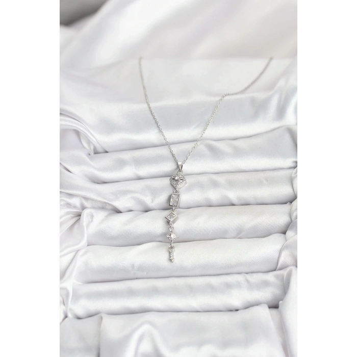 BFS 316L Çelik Zincir Gümüş Renk Kutup Yıldızı Enerji Model Kadın Y Kolye