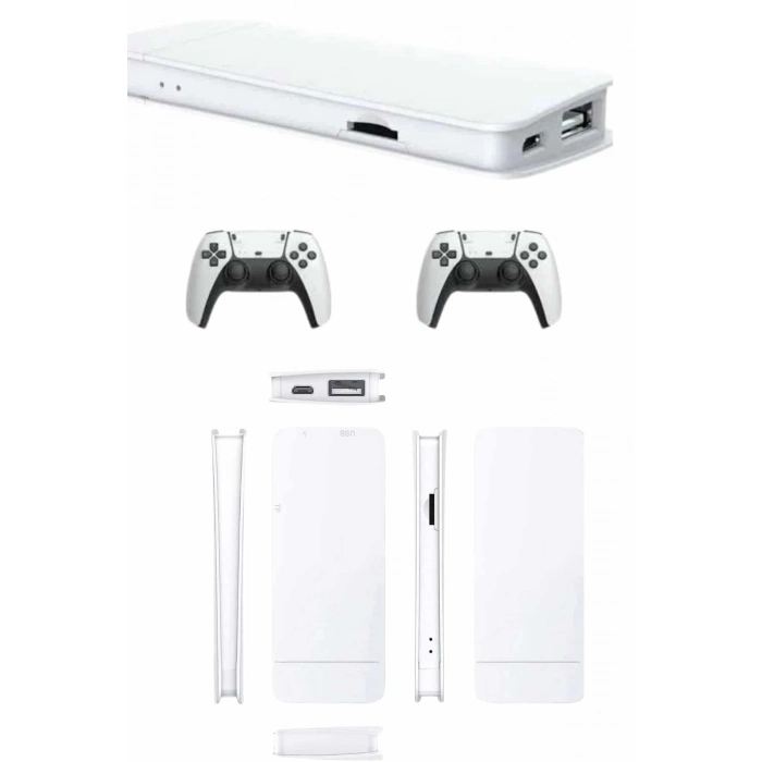 BFS 3D Çift Oyun Kollu 4K HD Ekran Nostaljik 20.000 Oyunlu Beyaz Game Box