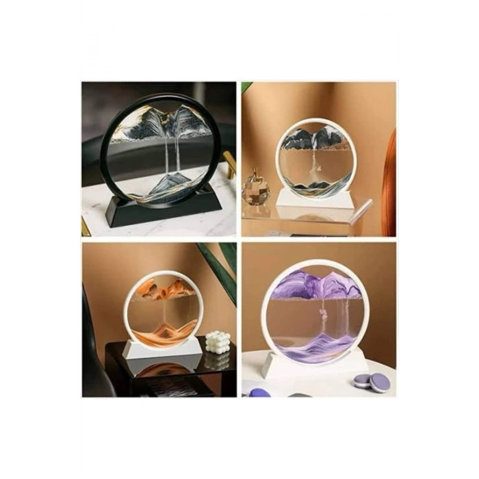 BFS 3D Led Işıklı Kum Saati Gece Lambası Hareketli Sulu Kum Saati Dekoratif