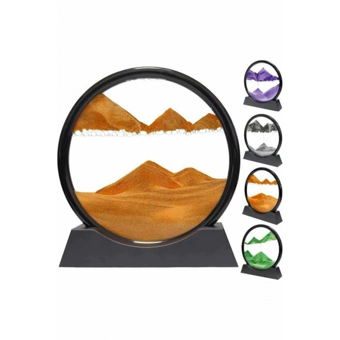 BFS 3D LED Işıklı Kum Saati Gece Lambası Hareketli Sulu Kum Saati Orta Boy