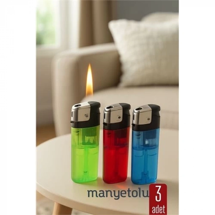 ÇOK SATAN BFS  3’lü Manyetolu Çakmak Seti – Renkli Şeffaf Gövde | Güvenli ve Uzun Ömürlü Kullanım