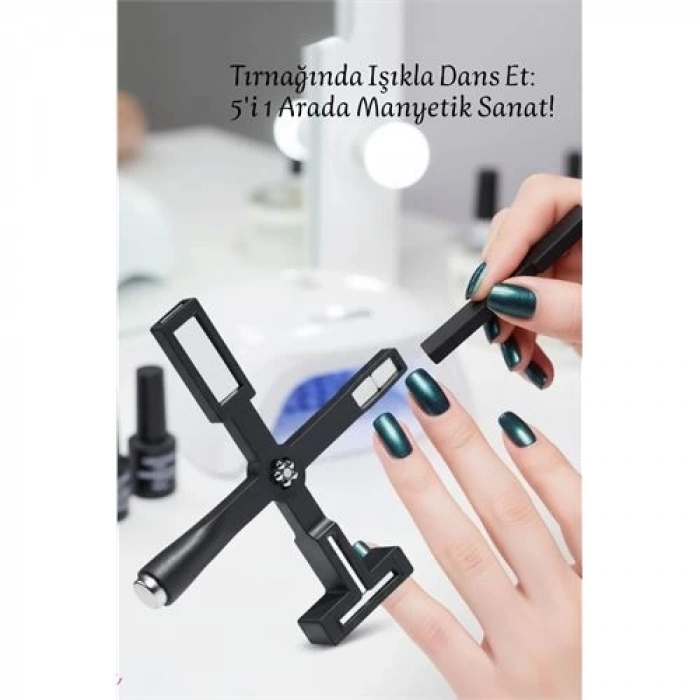 ÇOK SATAN BFS 5 Etkili Cat Eye Oje Mıknatısı Seti - Profesyonel Kedi Gözü Manyetik Jel Oje Tasarım Aracı