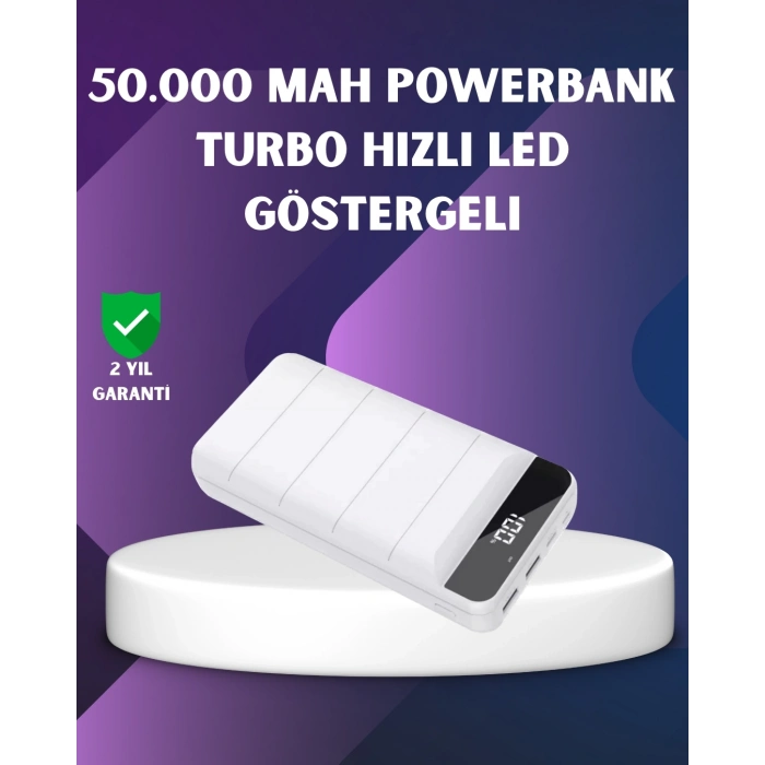 BFS 50000mAh Yüksek Kapasiteli Powerbank Hızlı Şarj ve LED Ekranlı