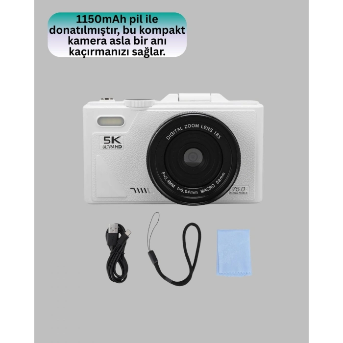 BFS 5K Dijital Kamera Otofokus WiFi Aktarım ve 18x Dijital Zoom