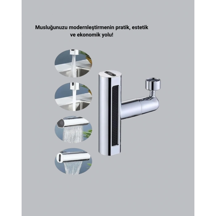 BFS ABS Pirinç Alaşımlı Musluk Başlığı 4 Modlu 360° Dönebilen ve Ekonomik