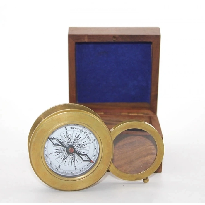 ÇOK SATAN BFS Ahşap Kutulu Pirinç Mercekli Pusula 16040a