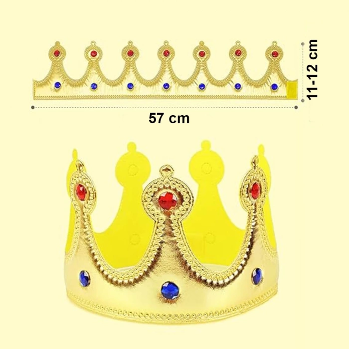 BFS  Altın Renk Eva Malzemeden İmal Çocuk Kral Tacı 57 cm