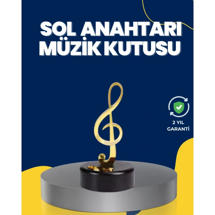 BFS Altın Sol Anahtarı Müzik Kutusu Döner Mekanizmalı