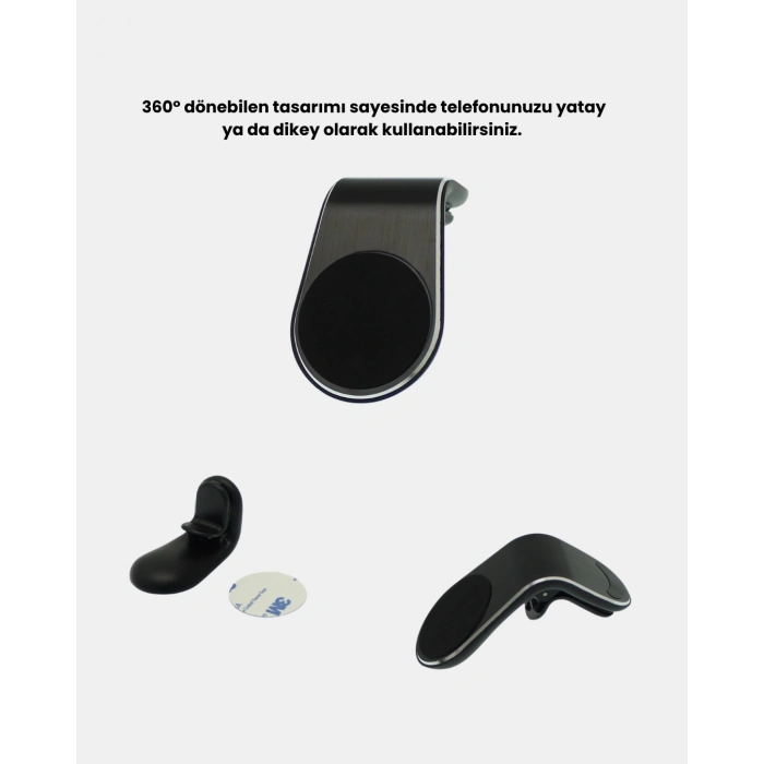 BFS Araç İçi Manyetik Telefon Tutucu Güçlü Klipsli ve 360 Derece Ayarlanabilir