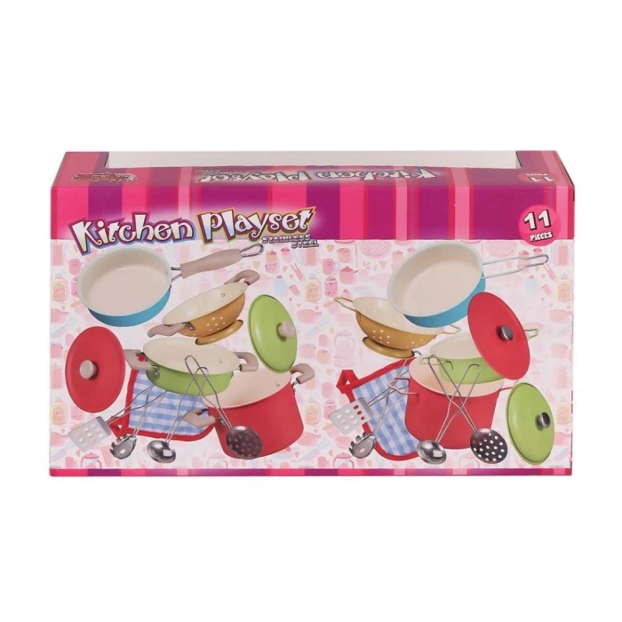 BFS   ATF-3815-7A Renkli Emaye Tencere Tava Seti 11 Parça -Vardem Oyuncak