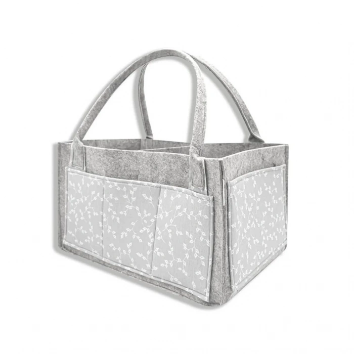 BFS    BabyJem Keçe Anne Bebek Bakım Çantası 772 Gri Çiçek