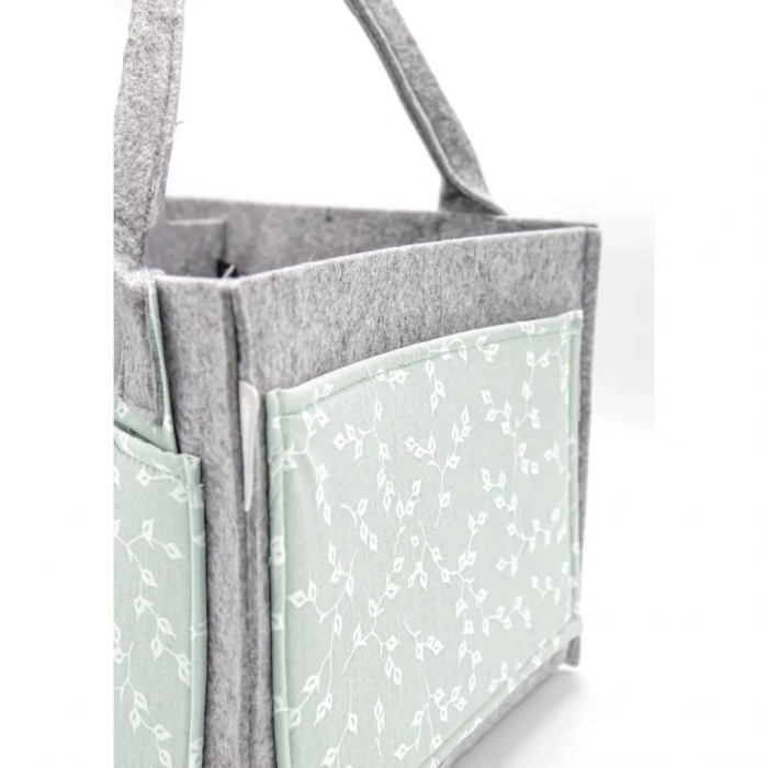 BFS   BabyJem Keçe Anne Bebek Bakım Çantası 772 Yeşil Çiçek