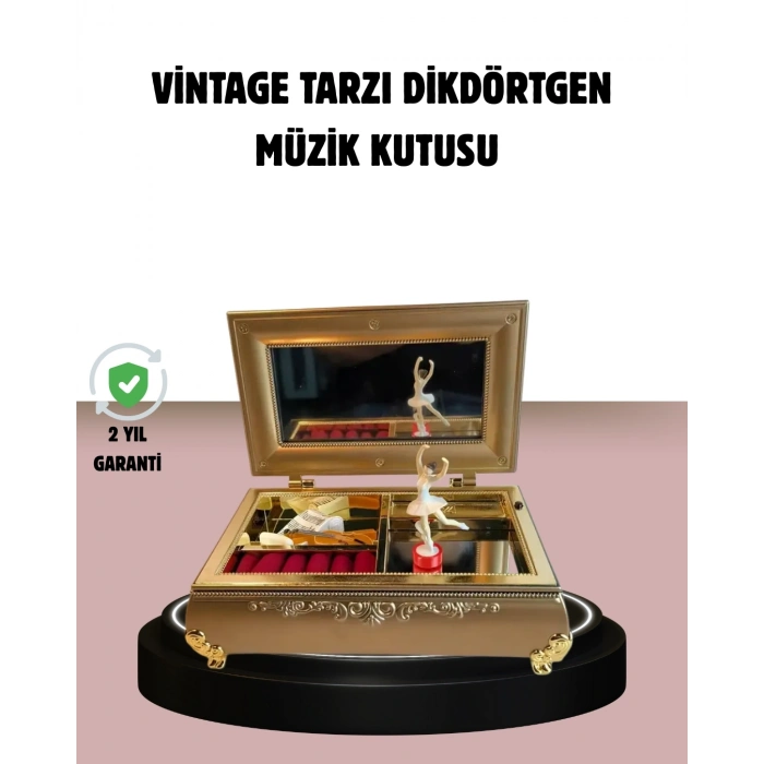 BFS Balerinli Müzikli Takı Kutusu Piyano Tasarım Kız Çocuk Hediyelik