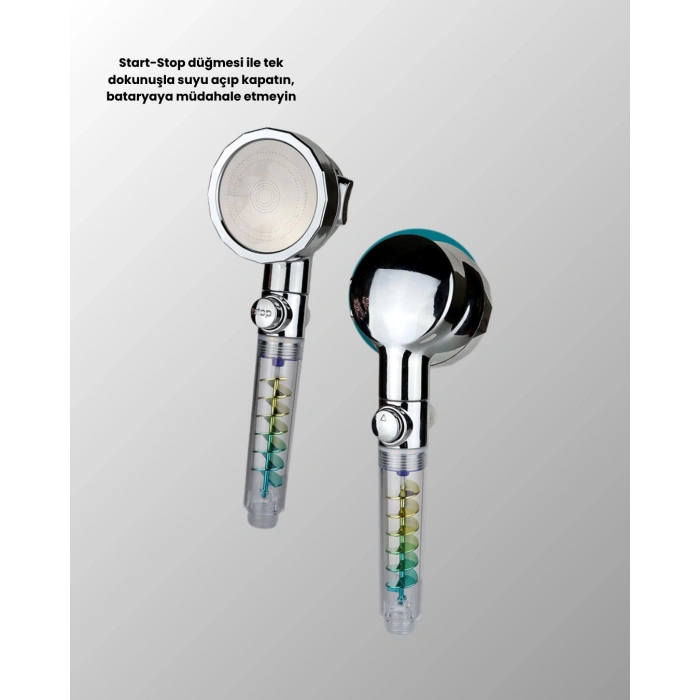 BFS Basınçlı El Duşu Başlığı – Döner Pervaneli, Göz Kamaştıran Yağmur Etkisi