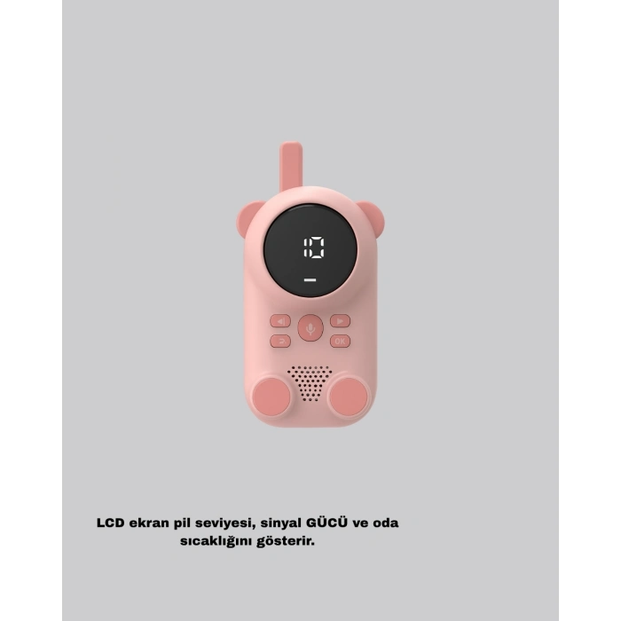 BFS Bebek Telsizi LCD Ekran VOX İki Yönlü İletişim USB Şarj Hafif