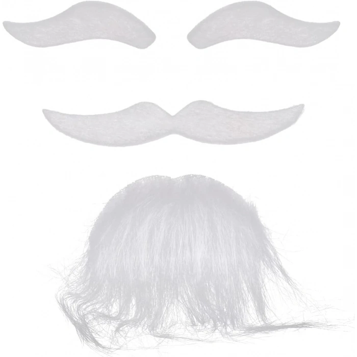 ÇOK SATAN BFS Beyaz Renk Kendinden Yapışkanlı Takma Sakal Bıyık Ve Kaş Seti
