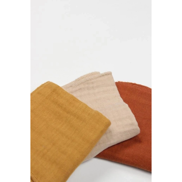 BFS  Bistyle 6lı Müslin Mendil 20x20 cm 90106 Kiremit Bej Hardal