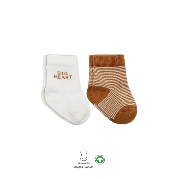 BFS   Bistyle Big Heart Penye Soket Çorap 2Li BS10117 Hardal
