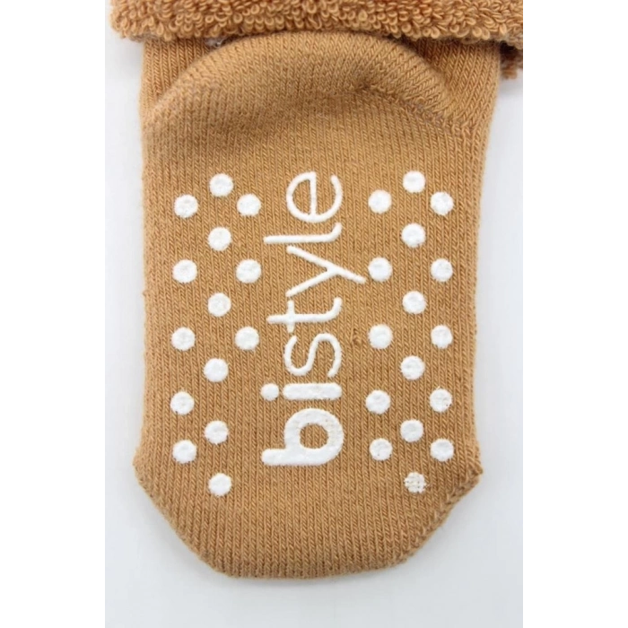 BFS   Bistyle Çemberli Kaymaz Havlu Soket Çorap 2Li BS10503 Bej-Hardal