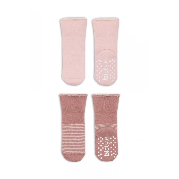 BFS   Bistyle Çemberli Kaymaz Havlu Soket Çorap 2Li BS10503 Pudra Pembe