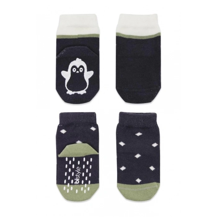 BFS   Bistyle Hayvan Figürlü Kaymaz Erkek Soket Çorap 2Li BS10119 Antrasit