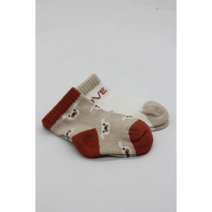 BFS   Bistyle Love Dog Penye Soket Çorap 2Li BS10118 Bej