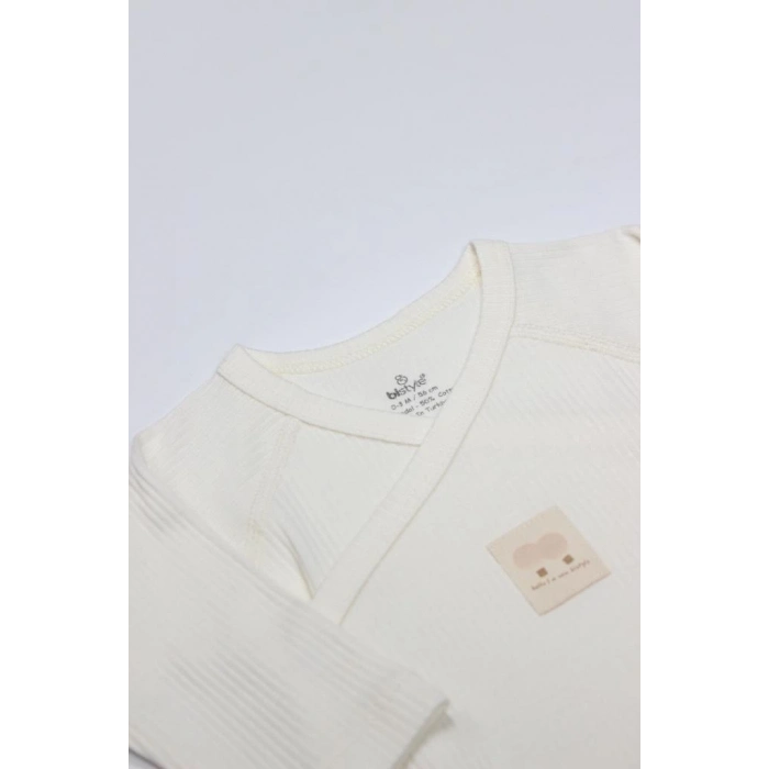 BFS   Bistyle Organic Modal Flying Balloons Kruvaze Uzun Kol Body BS17121 Ekru