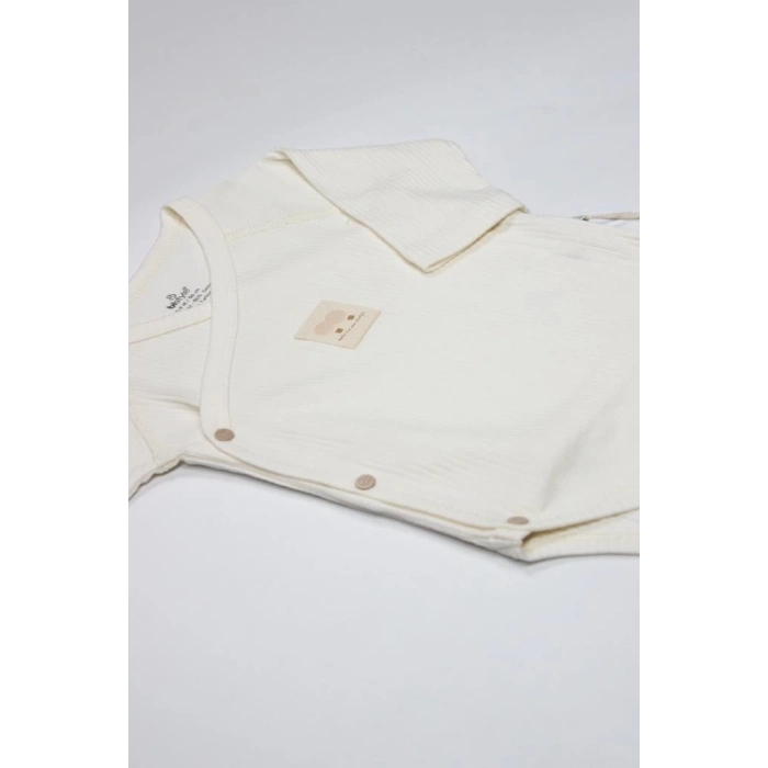 BFS   Bistyle Organic Modal Flying Balloons Kruvaze Uzun Kol Body BS17121 Ekru