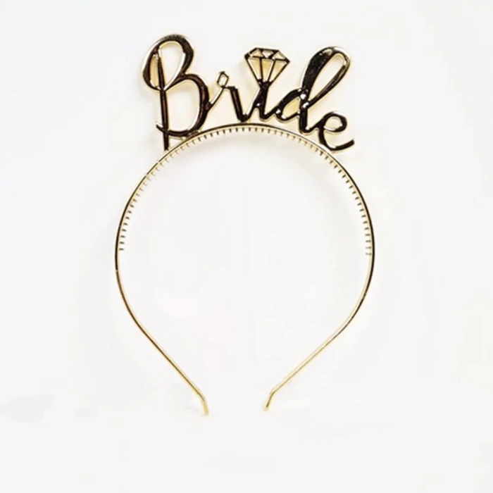 BFS   BrideYazılıTaçveBrideToBeYazılıGözlükSetiAltınRenk