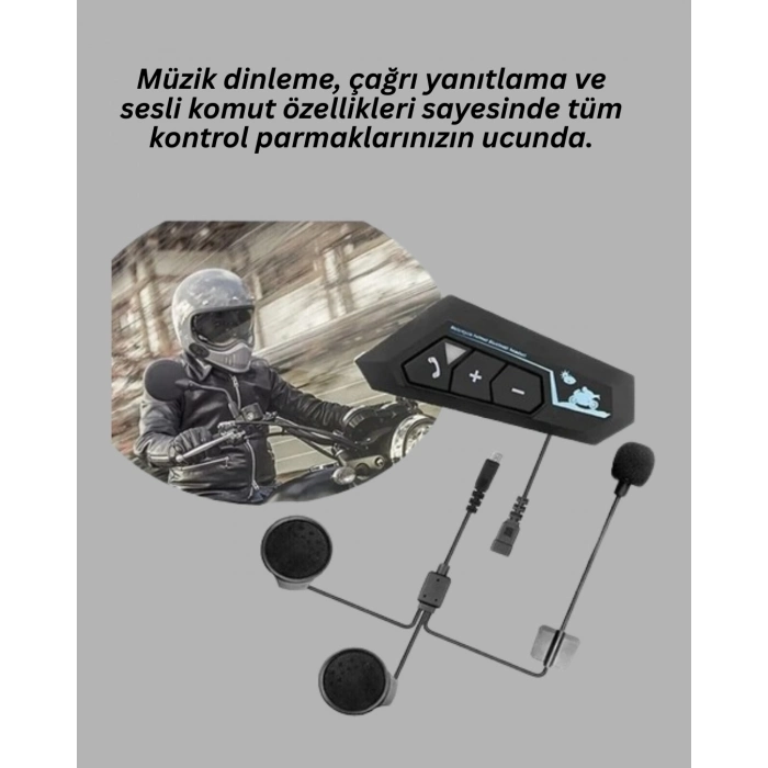 BFS BT22 Motosiklet Kask İçi Bluetooth Kulaklık İnterkom Destekli
