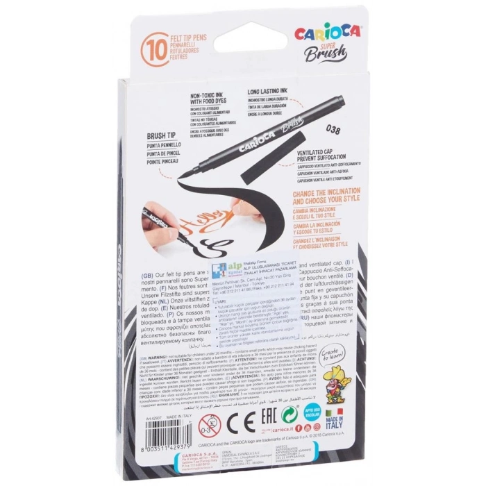 BFS   Carioca Süper Brush Keçeli Boya Kalemi 10lu