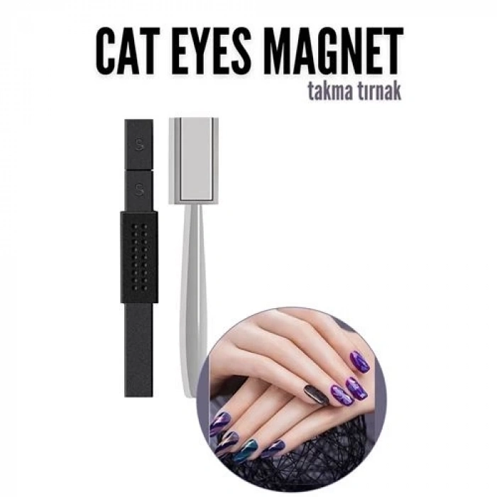 ÇOK SATAN BFS Cat Eyes Tırnak Mıknatısı – 3D Efektli Manyetik Takma Tırnak Sanatı İçin Profesyonel Set