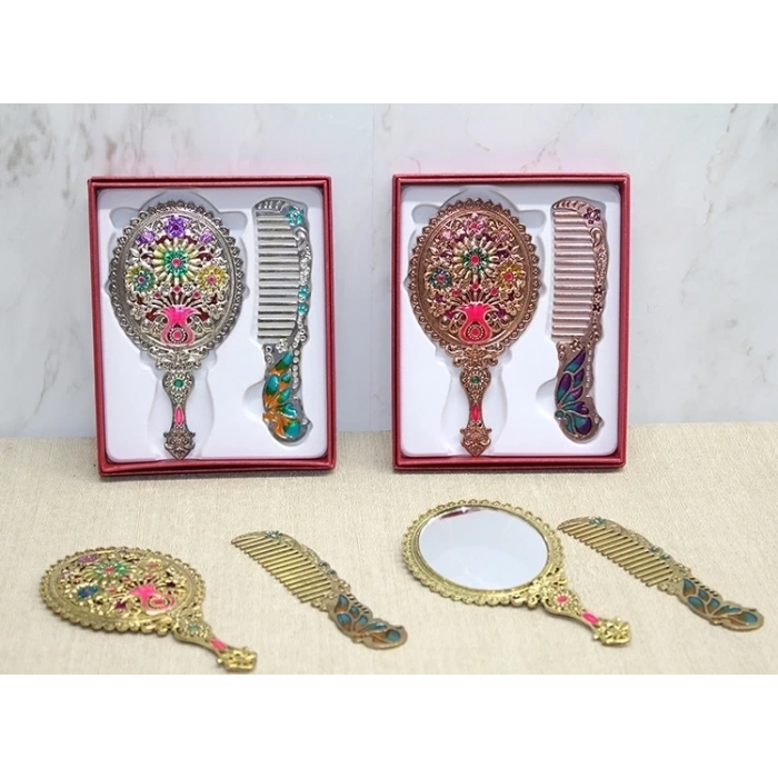 ÇOK SATAN BFS Çiçekli Ayna Ve Tarak Seti Küçük Boy Alk4991